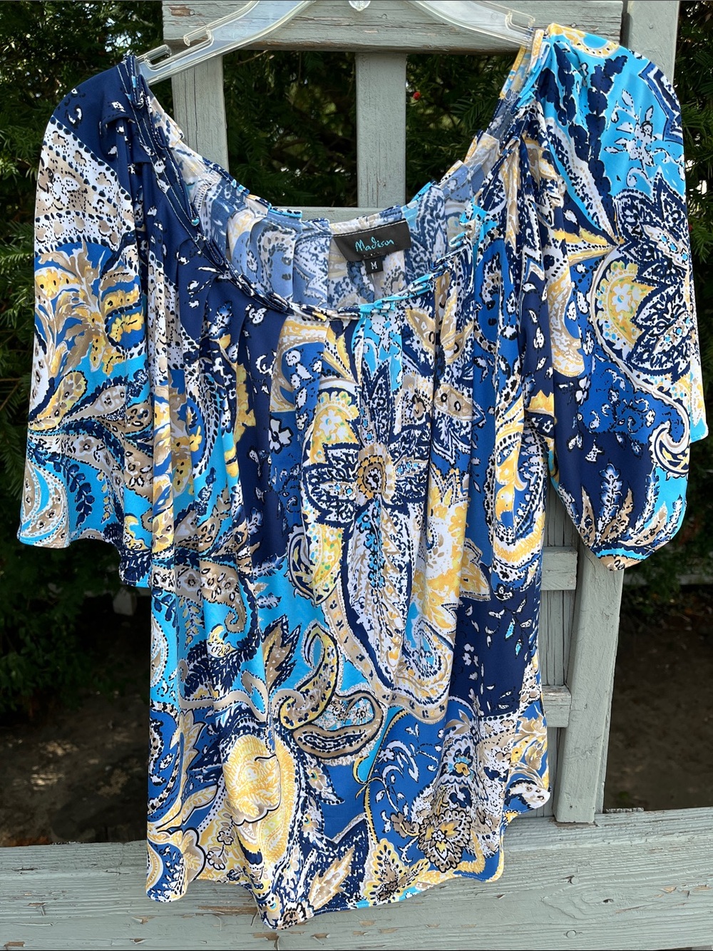 Madison Blue and Yellow Paisley Blouse